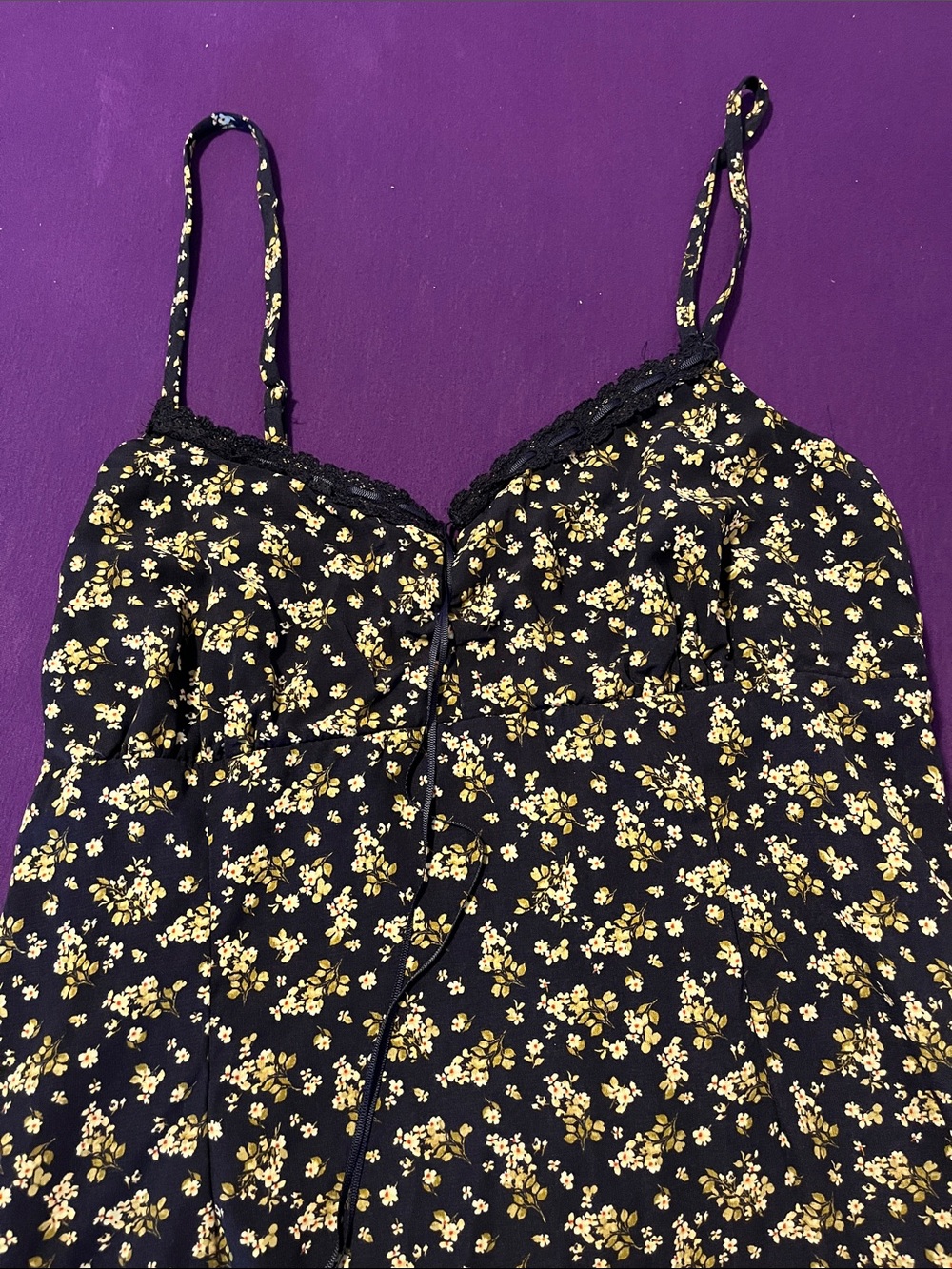 Black Floral Maxi Dress with Spaghetti Straps